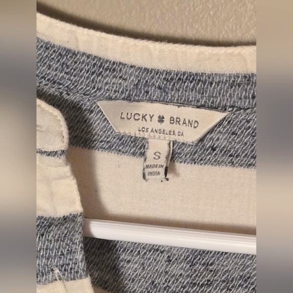 Women's Lucky Brand Long Sleeve Chunky Striped Peplum Top, Size Small - Picture 3 of 3